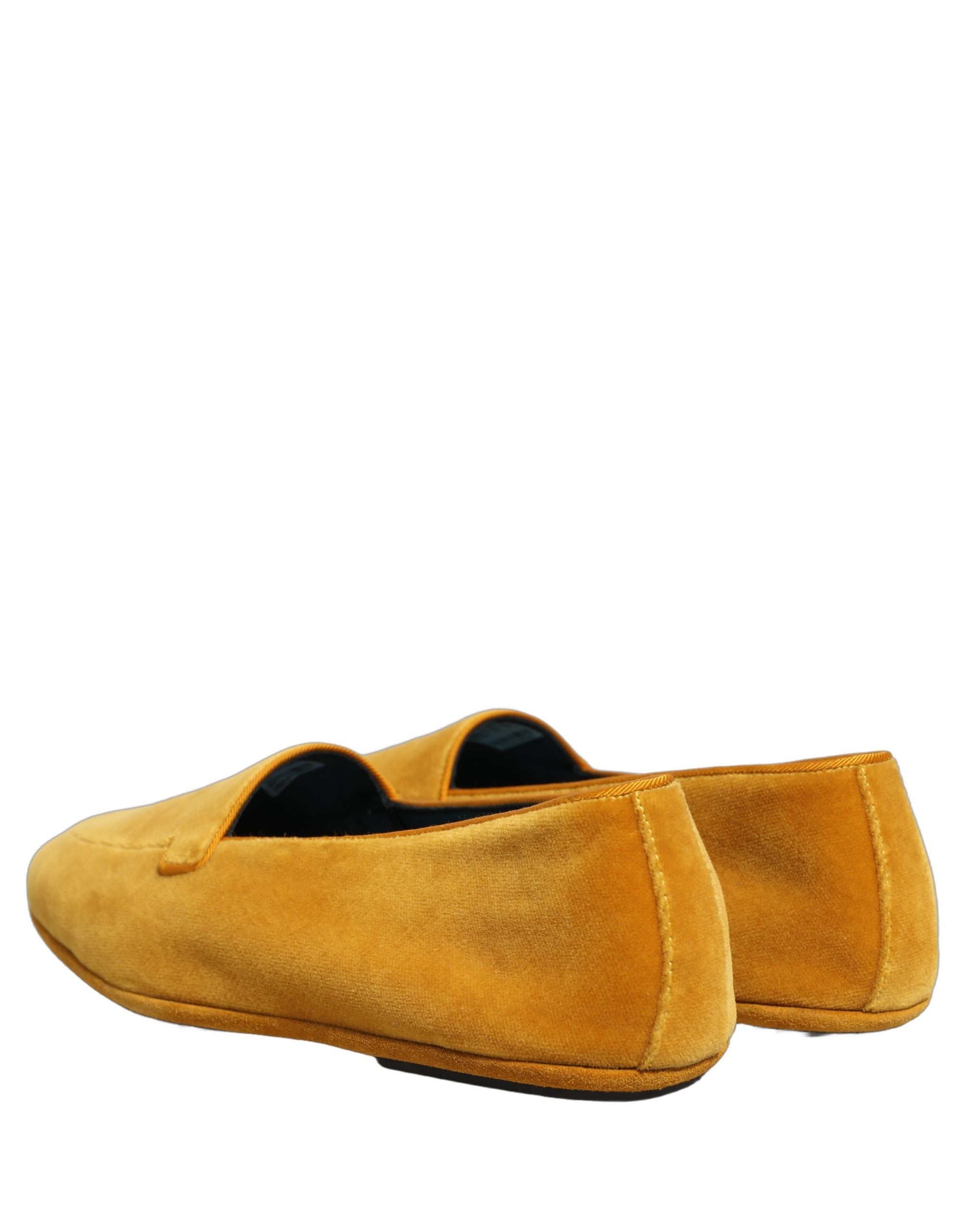 Dolce & Gabbana Yellow Velvet Slip On Men Dress Loafers Shoes