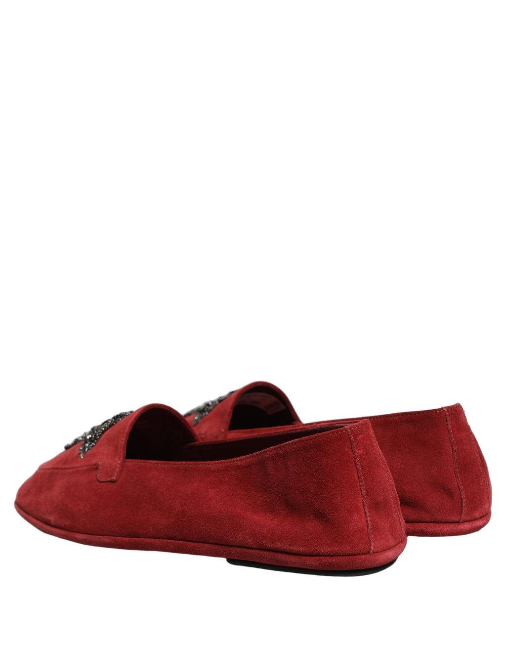 Dolce & Gabbana Red Suede Cross Slip On Dress Loafers Shoes
