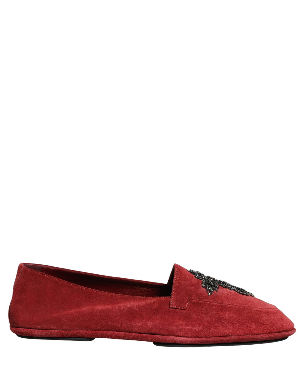Dolce & Gabbana Red Suede Cross Slip On Dress Loafers Shoes