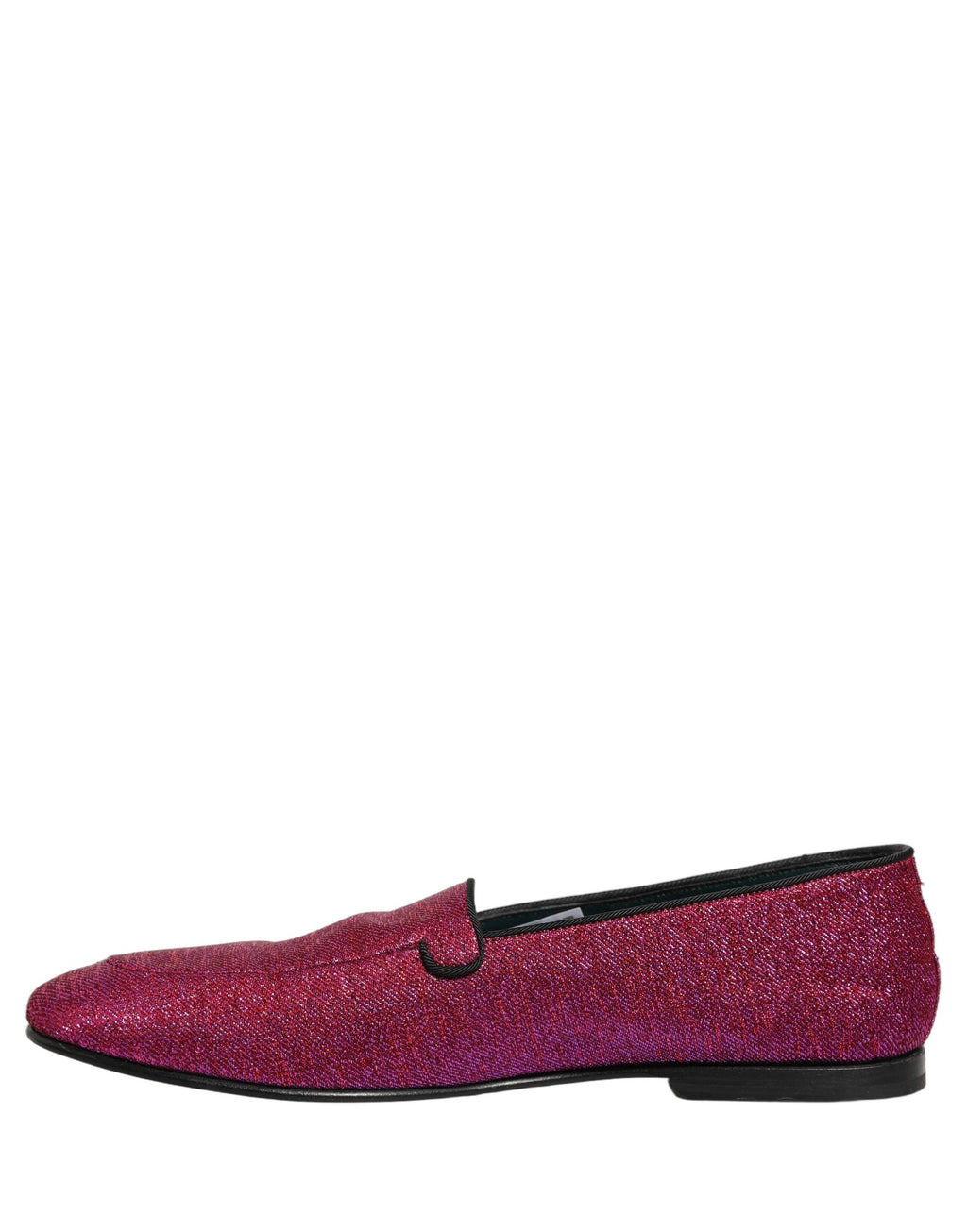 Dolce & Gabbana Pink Glitter Lurex Logo Dress Loafers Shoes