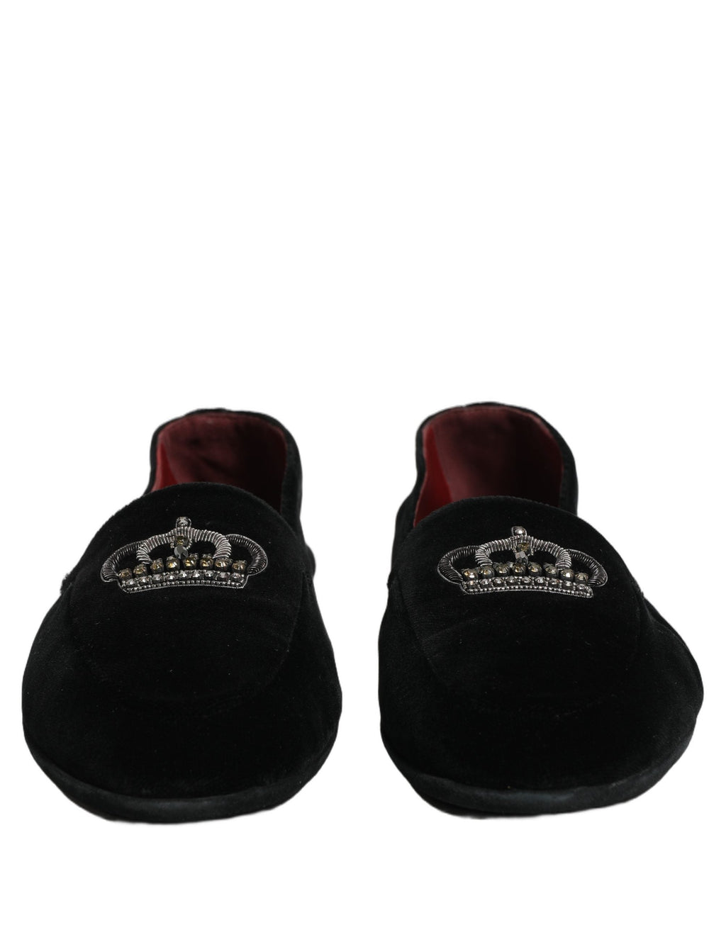 Dolce & Gabbana Black Crown Embellished Dress Loafers Shoes