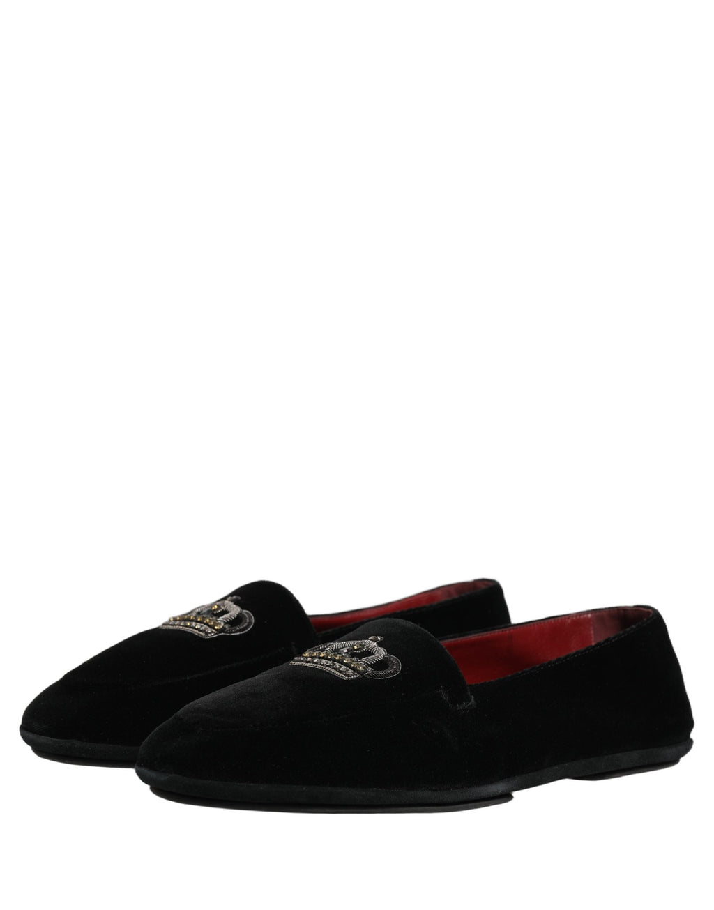 Dolce & Gabbana Black Crown Embellished Dress Loafers Shoes