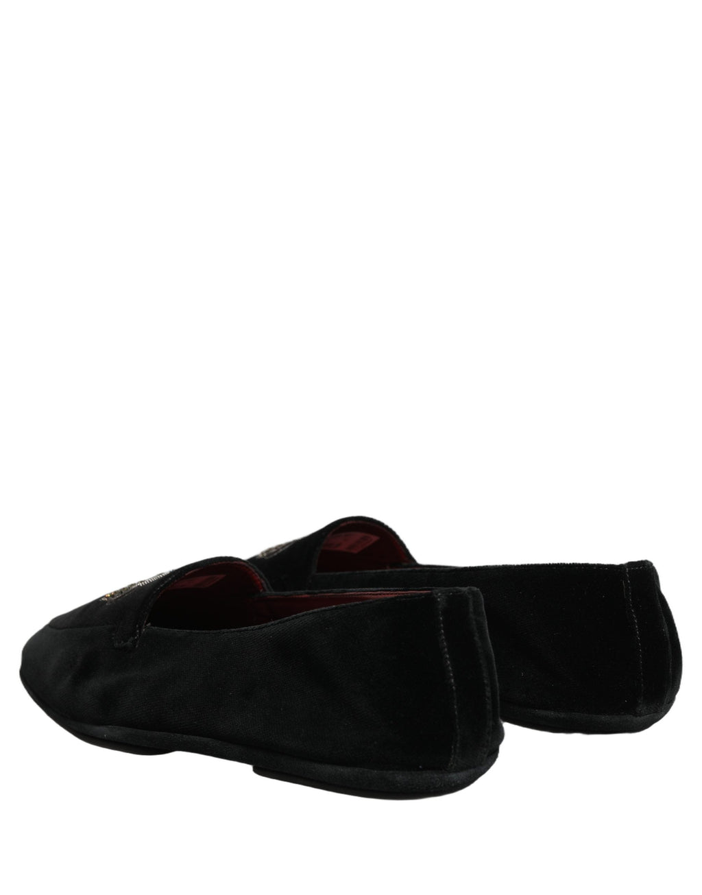 Dolce & Gabbana Black Crown Embellished Dress Loafers Shoes