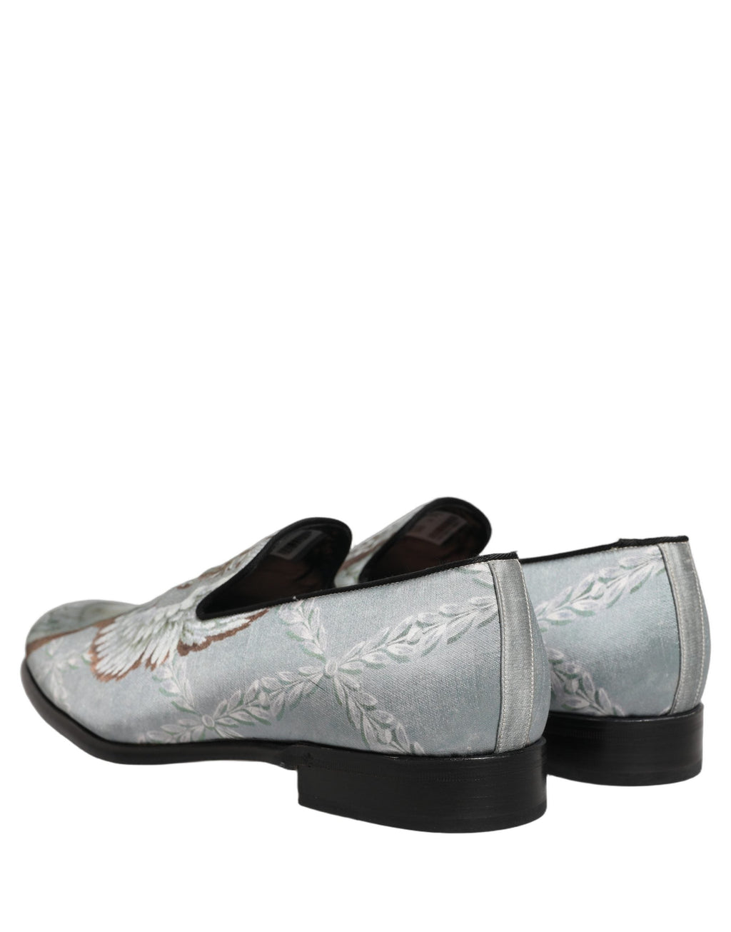 Dolce & Gabbana Gray Baroque Angel Velvet Men Loafers Shoes