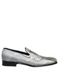Dolce & Gabbana Gray Baroque Angel Velvet Men Loafers Shoes