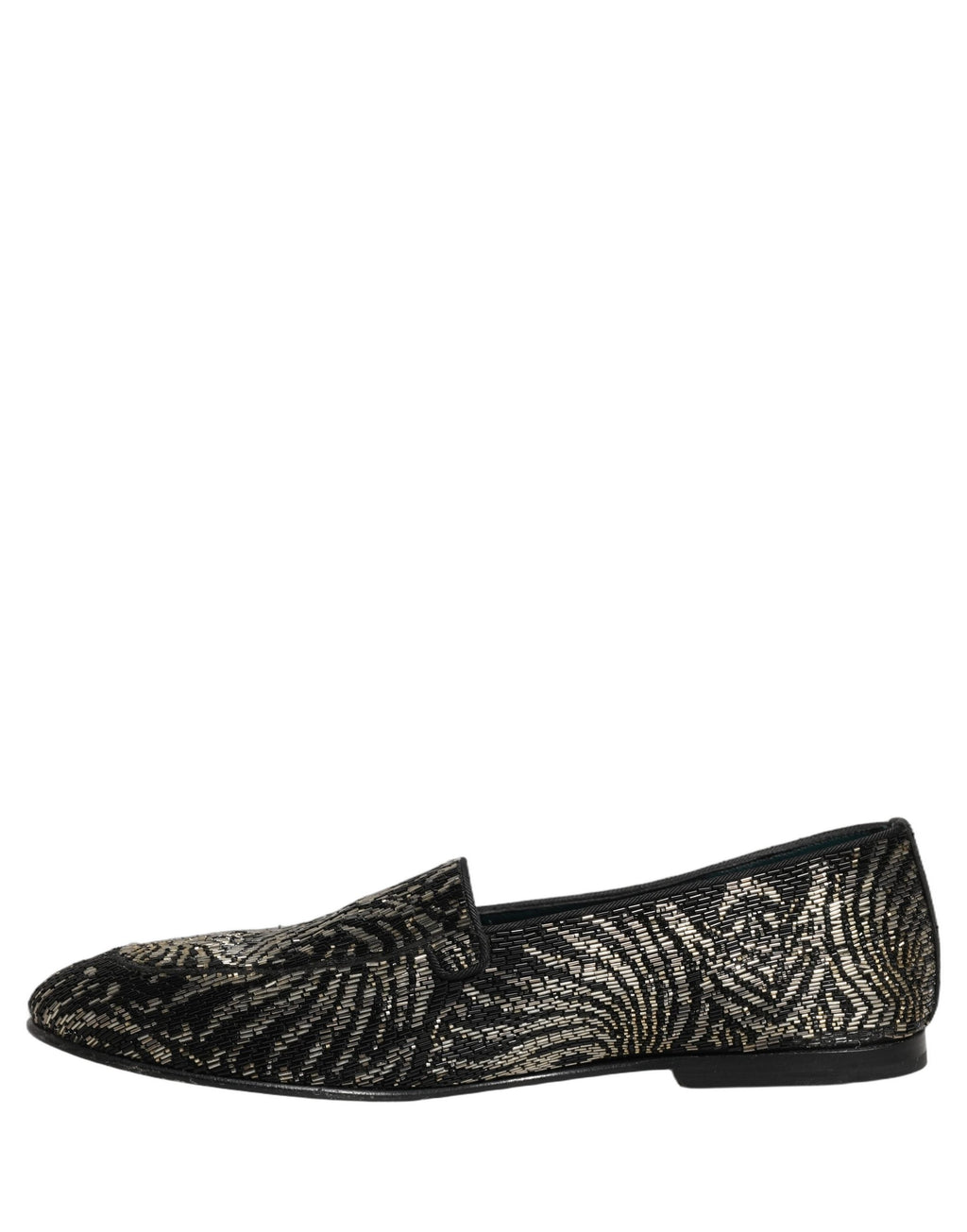 Dolce & Gabbana Black Silver Embellished Dress Loafers Shoes