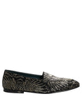 Dolce & Gabbana Black Silver Embellished Dress Loafers Shoes