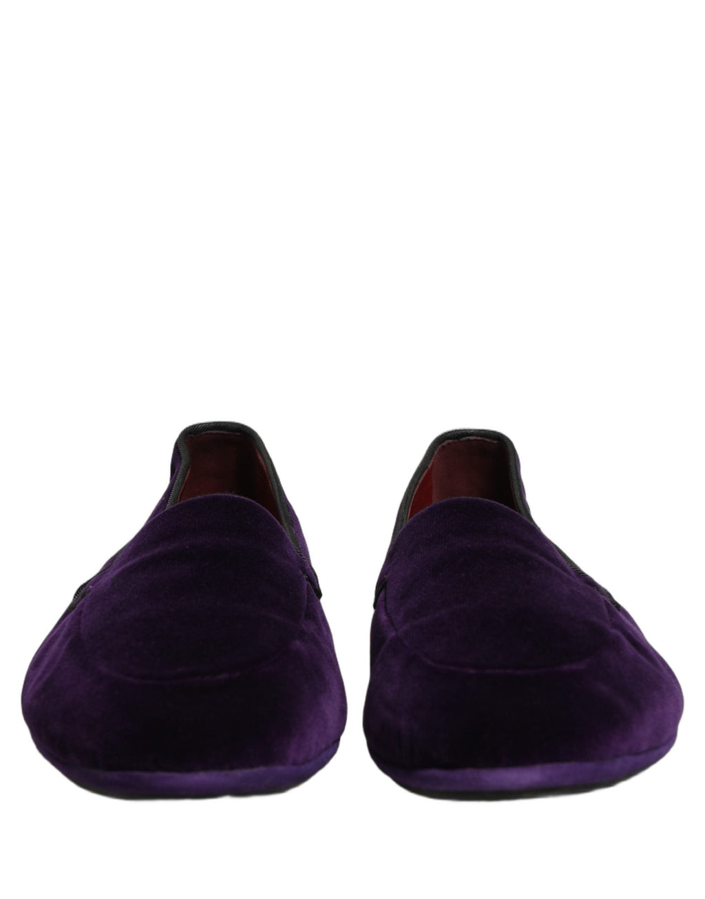 Dolce & Gabbana Violet Velvet Slip On Men Flats Loafers Shoes