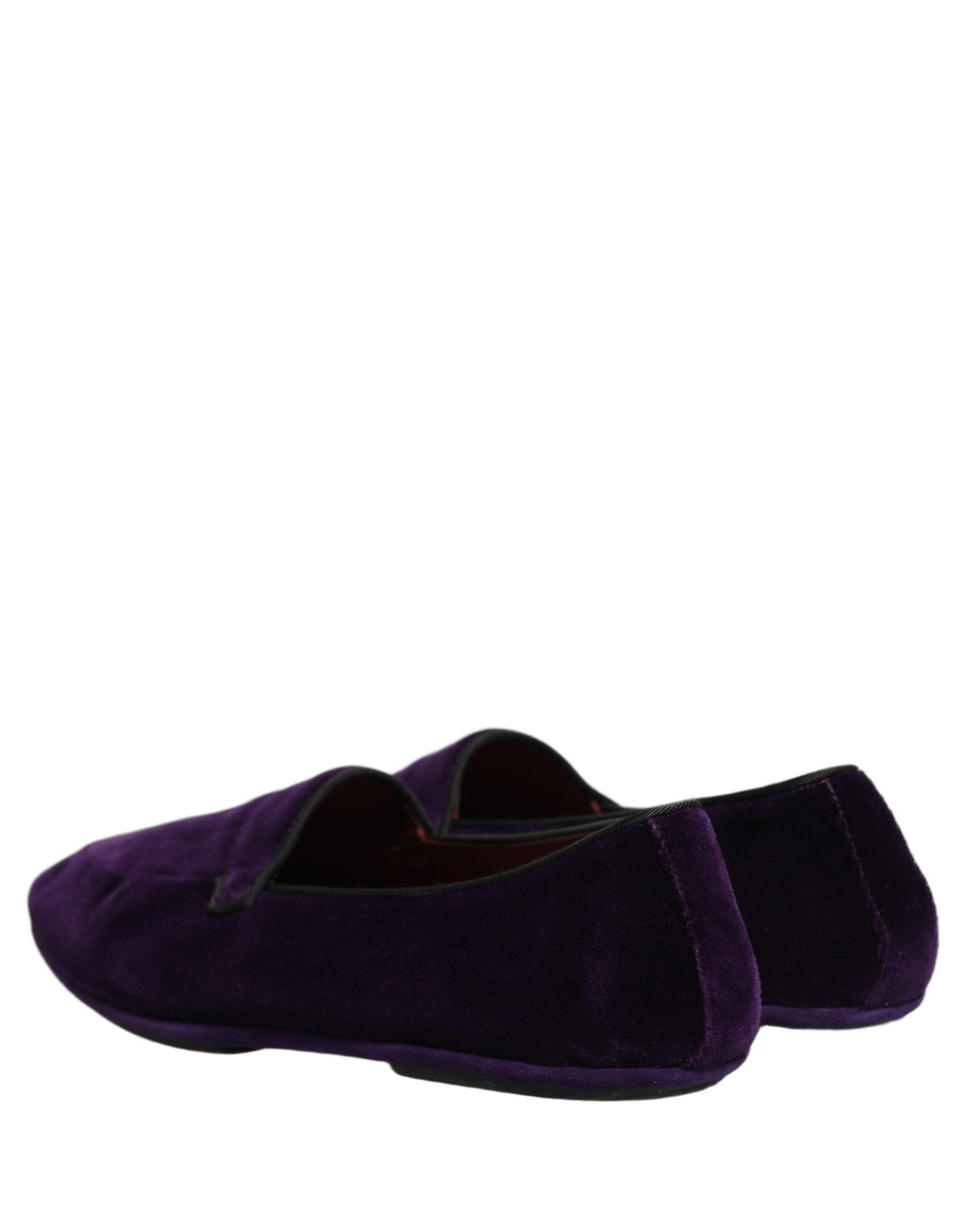 Dolce & Gabbana Violet Velvet Slip On Men Flats Loafers Shoes