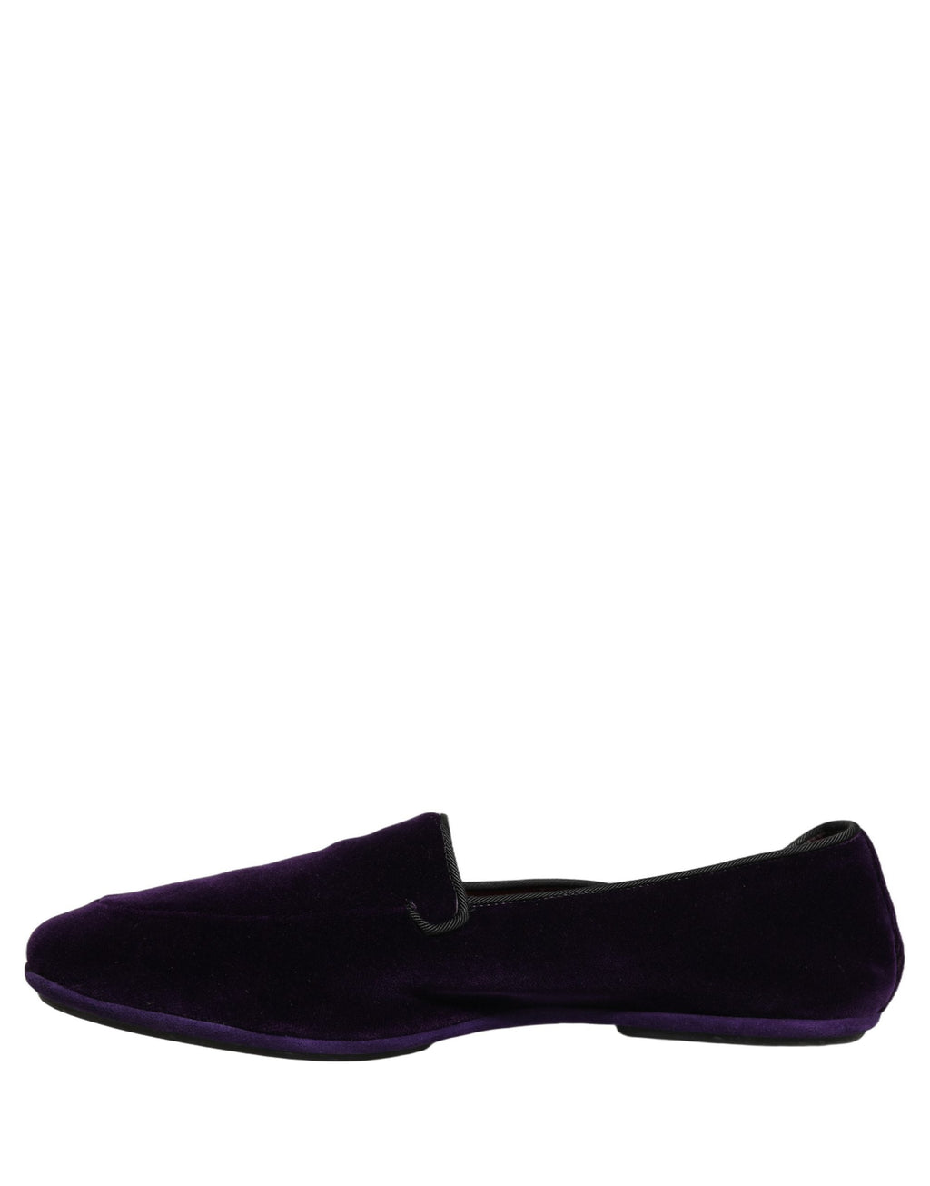 Dolce & Gabbana Violet Velvet Slip On Men Flats Loafers Shoes