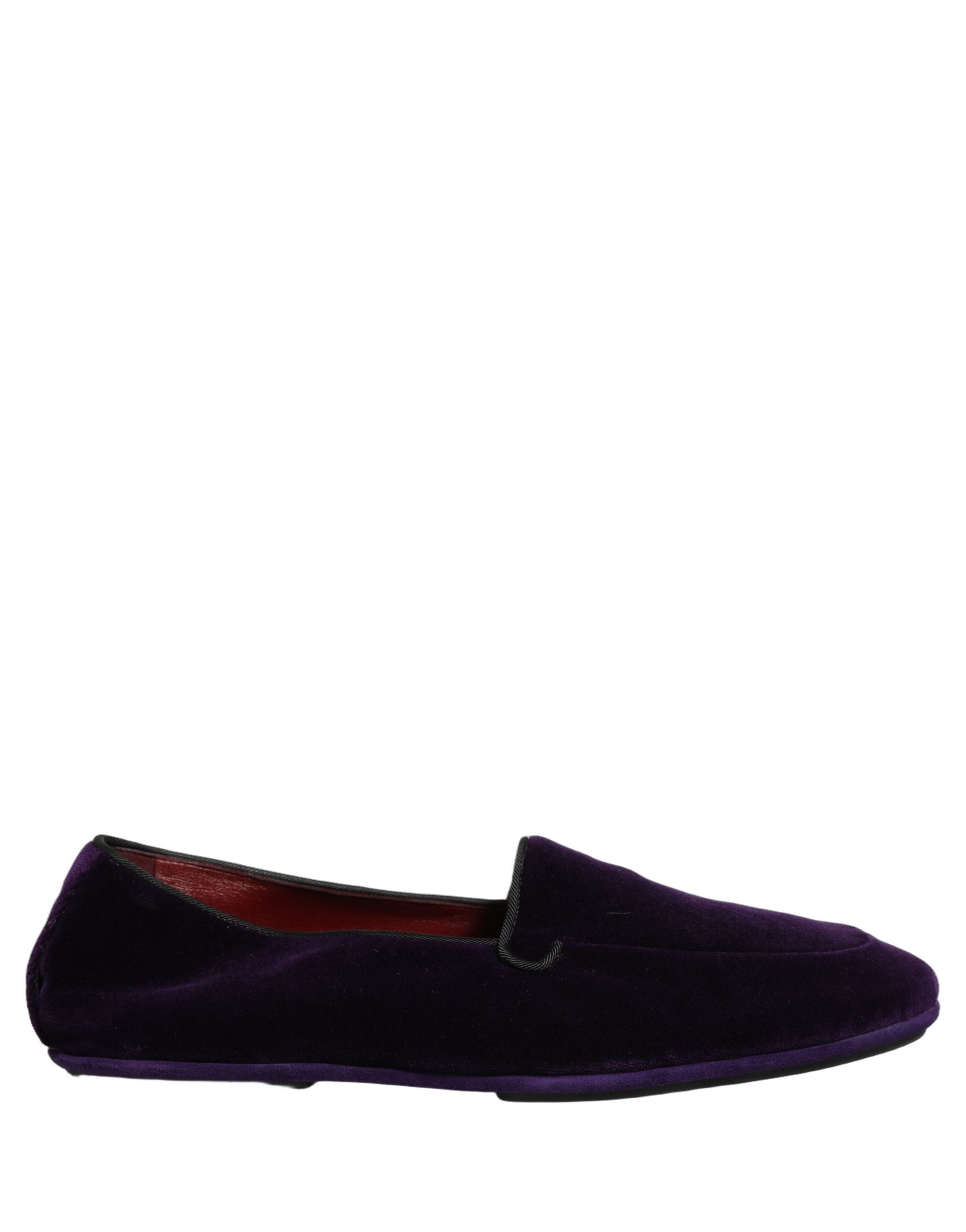 Dolce & Gabbana Violet Velvet Slip On Men Flats Loafers Shoes
