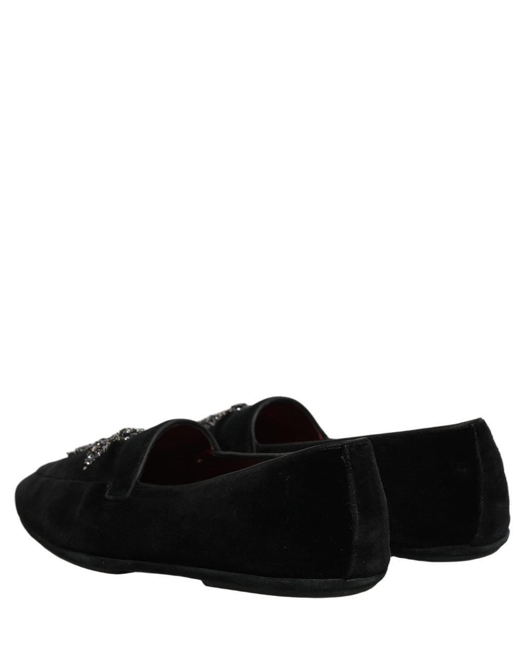 Dolce & Gabbana Black Suede Embellished Dress Loafers Shoes