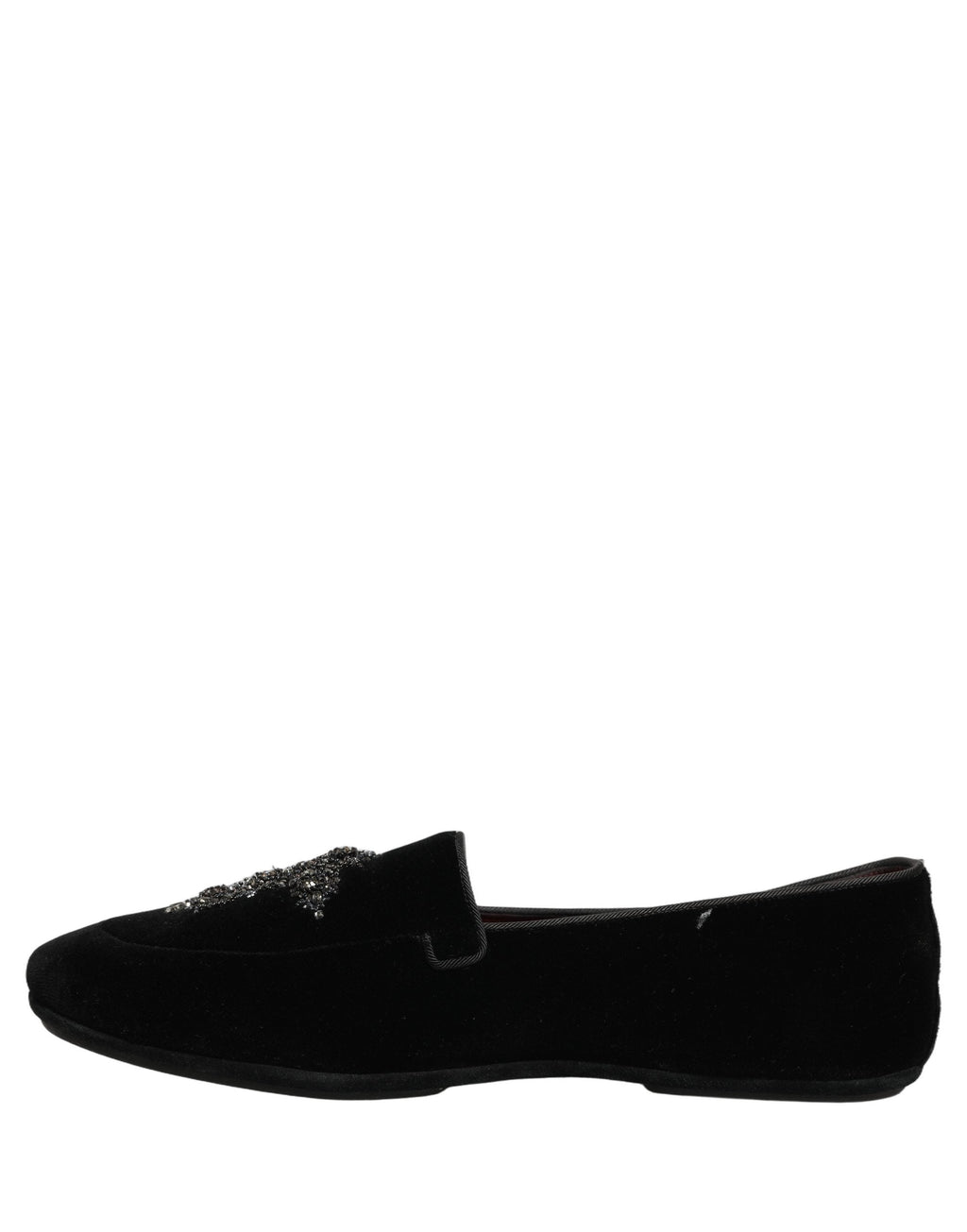 Dolce & Gabbana Black Suede Embellished Dress Loafers Shoes