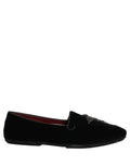 Dolce & Gabbana Black Suede Embellished Dress Loafers Shoes