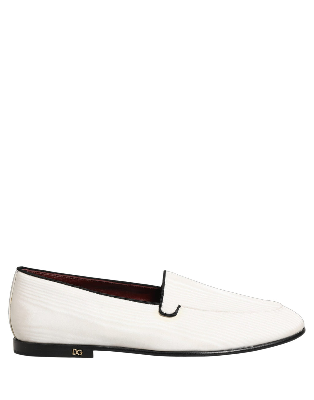 Dolce & Gabbana White Velvet Slip On Men Flats Loafers Shoes