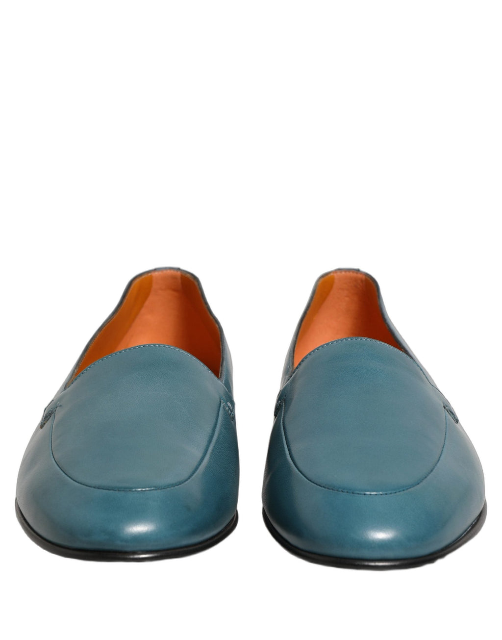 Dolce & Gabbana Blue Leather Logo Slip On Men Loafers Shoes