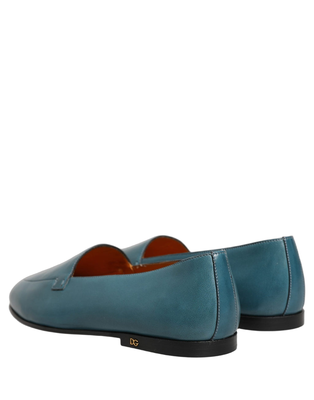 Dolce & Gabbana Blue Leather Logo Slip On Men Loafers Shoes