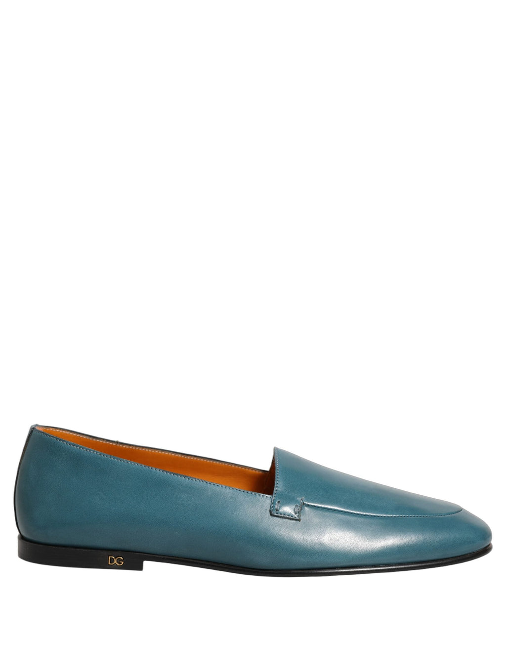 Dolce & Gabbana Blue Leather Logo Slip On Men Loafers Shoes