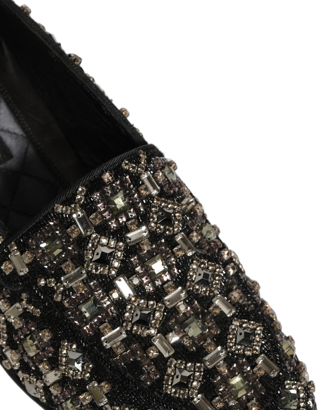 Dolce & Gabbana Black Crystal Embellished Dress Loafers Shoes