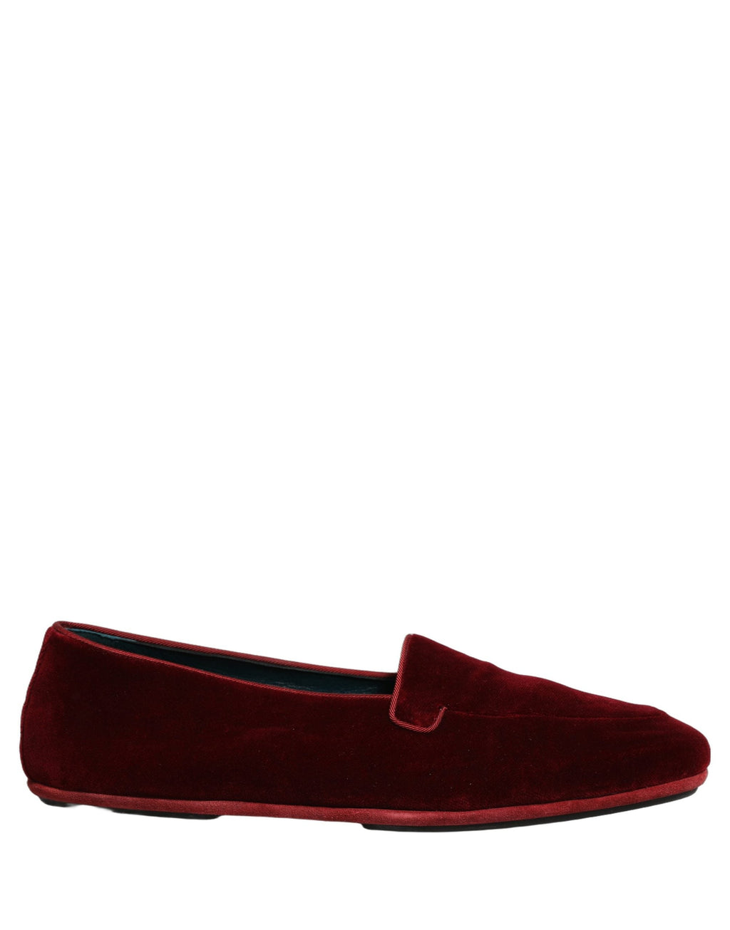 Dolce & Gabbana Maroon Velvet Slip On Men Flats Loafers Shoes
