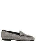Dolce & Gabbana Silver Crystal Embellished Men Loafers Shoes