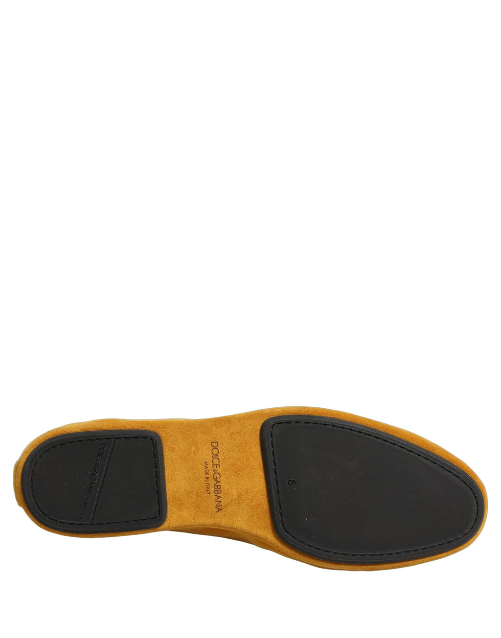Dolce & Gabbana Yellow Velvet DG Heart Loafers Flats Shoes