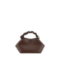 Ganni Brown Calf Leather Bos Taurus Handbag