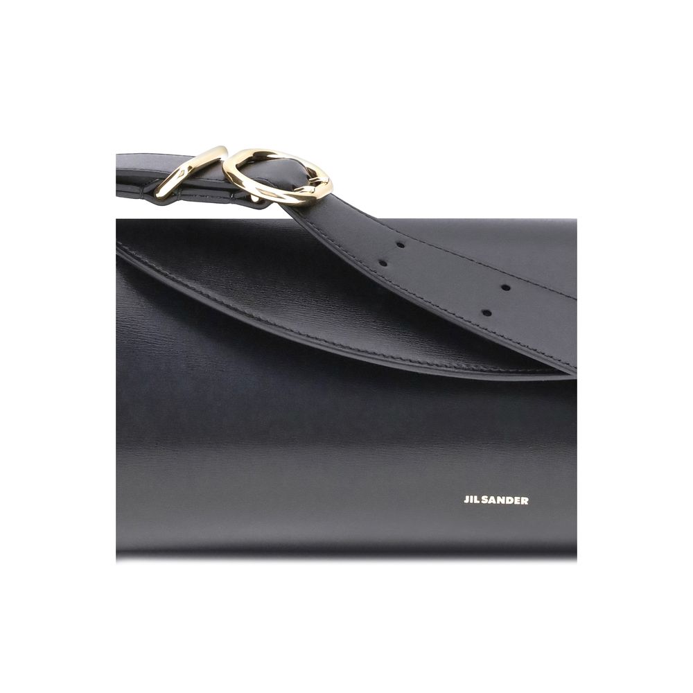 Jil Sander Black Calf Leather Bos Taurus Shoulder Bag