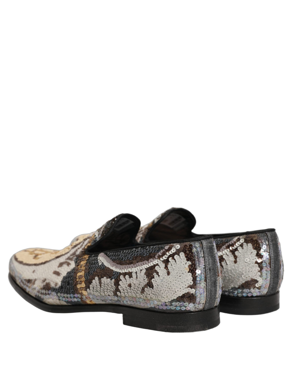 Dolce & Gabbana Multicolor Embroidered Sequin Loafers Shoes