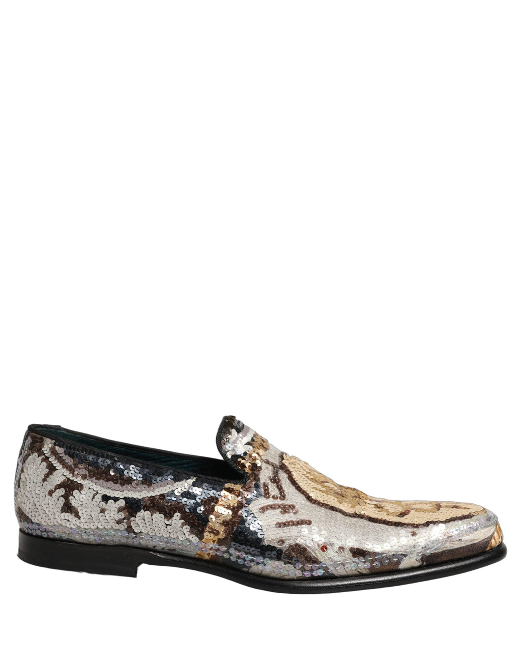 Dolce & Gabbana Multicolor Embroidered Sequin Loafers Shoes
