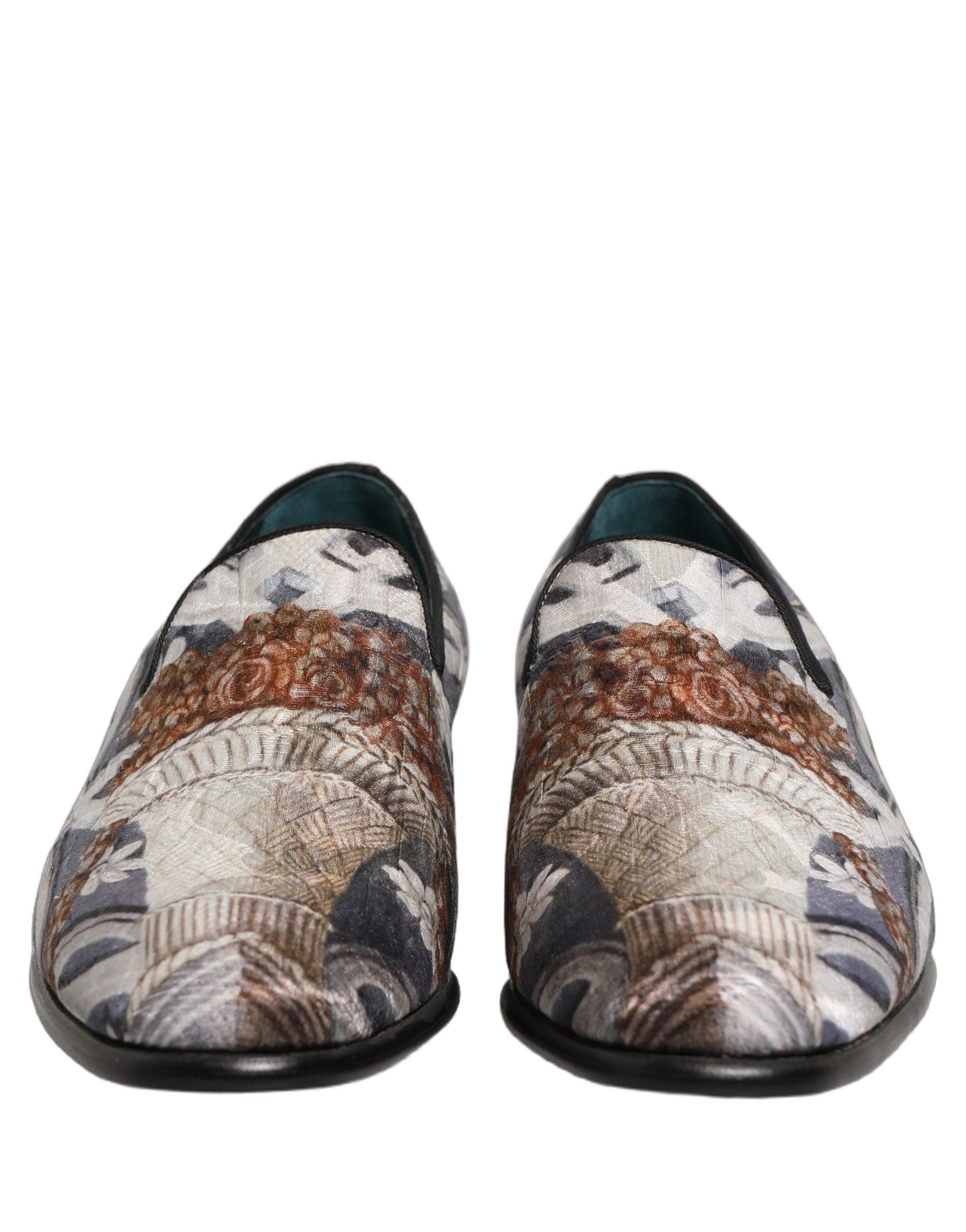 Dolce & Gabbana Multicolor Floral Tapestry Embroidery Loafer Shoes