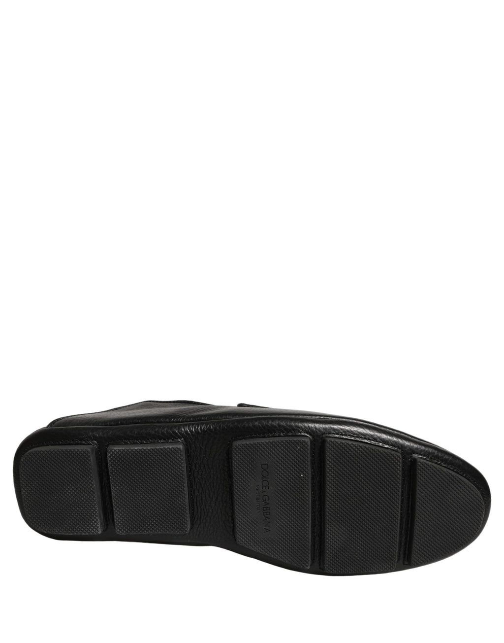 Dolce & Gabbana Black Deerskin Leather Driver Loafers Shoes