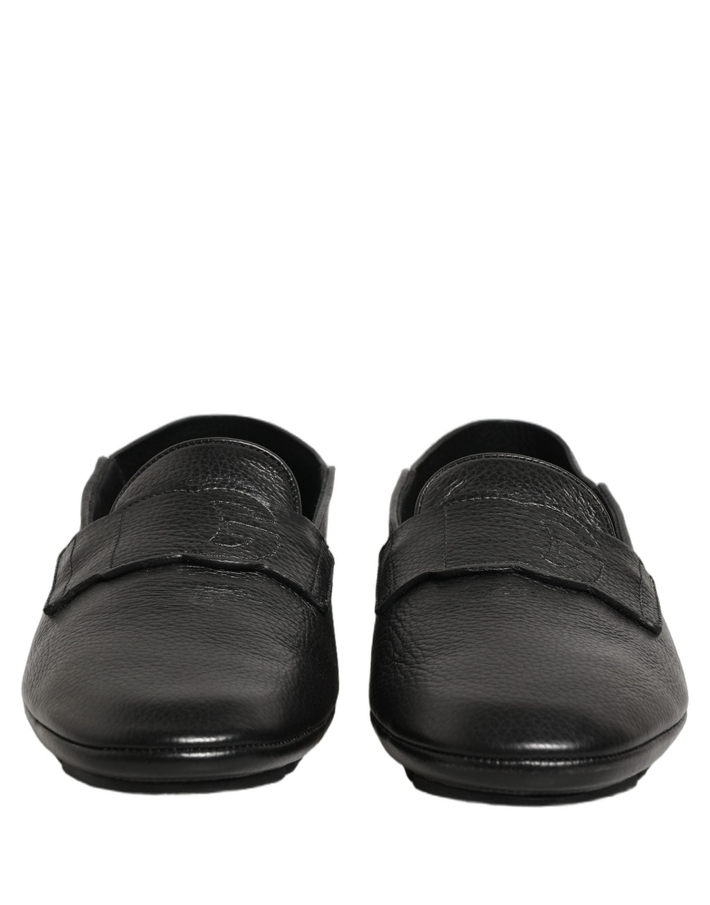 Dolce & Gabbana Black Deerskin Leather Driver Loafers Shoes