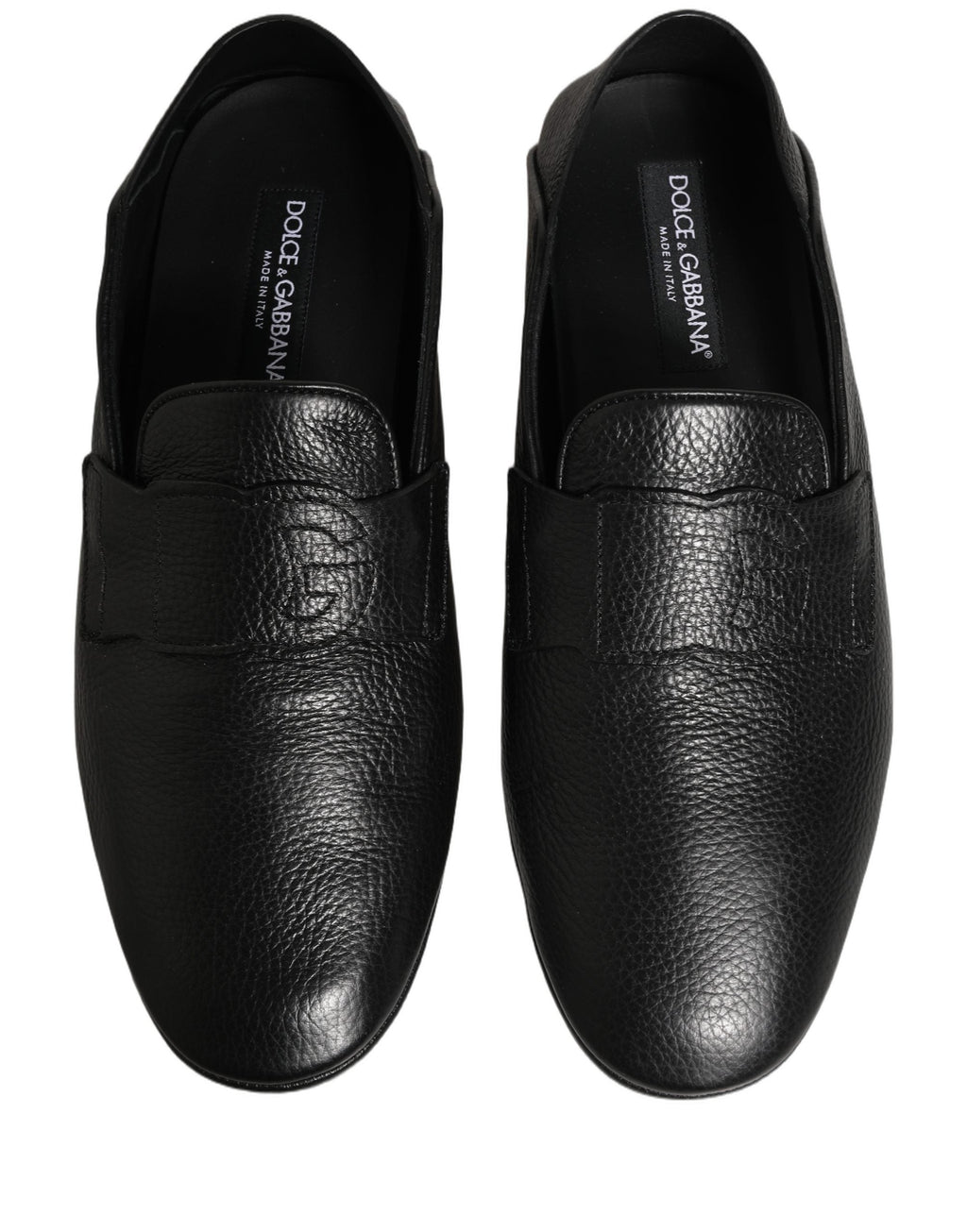 Dolce & Gabbana Black Deerskin Leather Driver Loafers Shoes