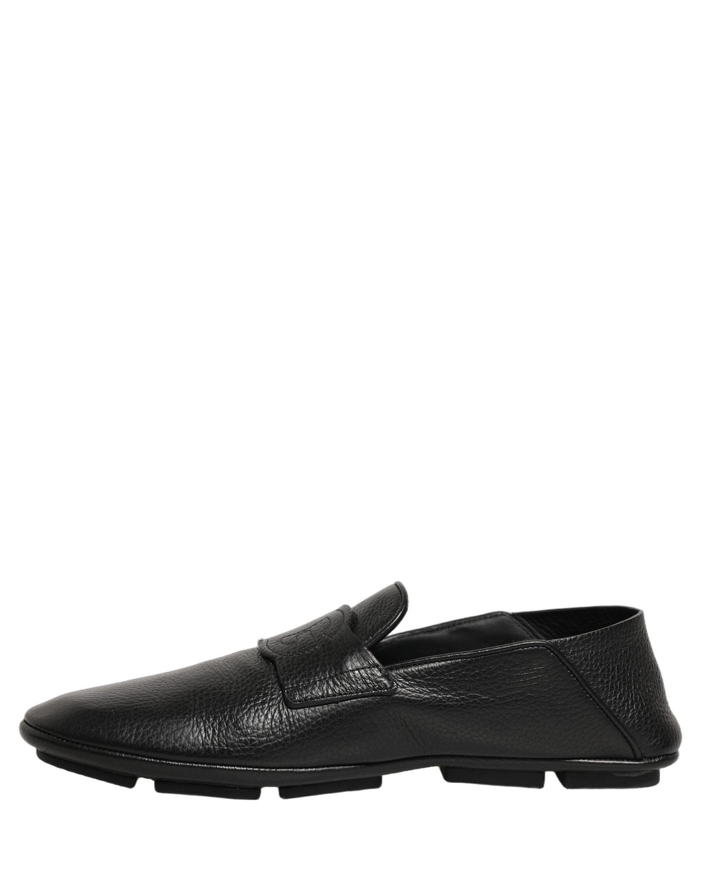 Dolce & Gabbana Black Deerskin Leather Driver Loafers Shoes