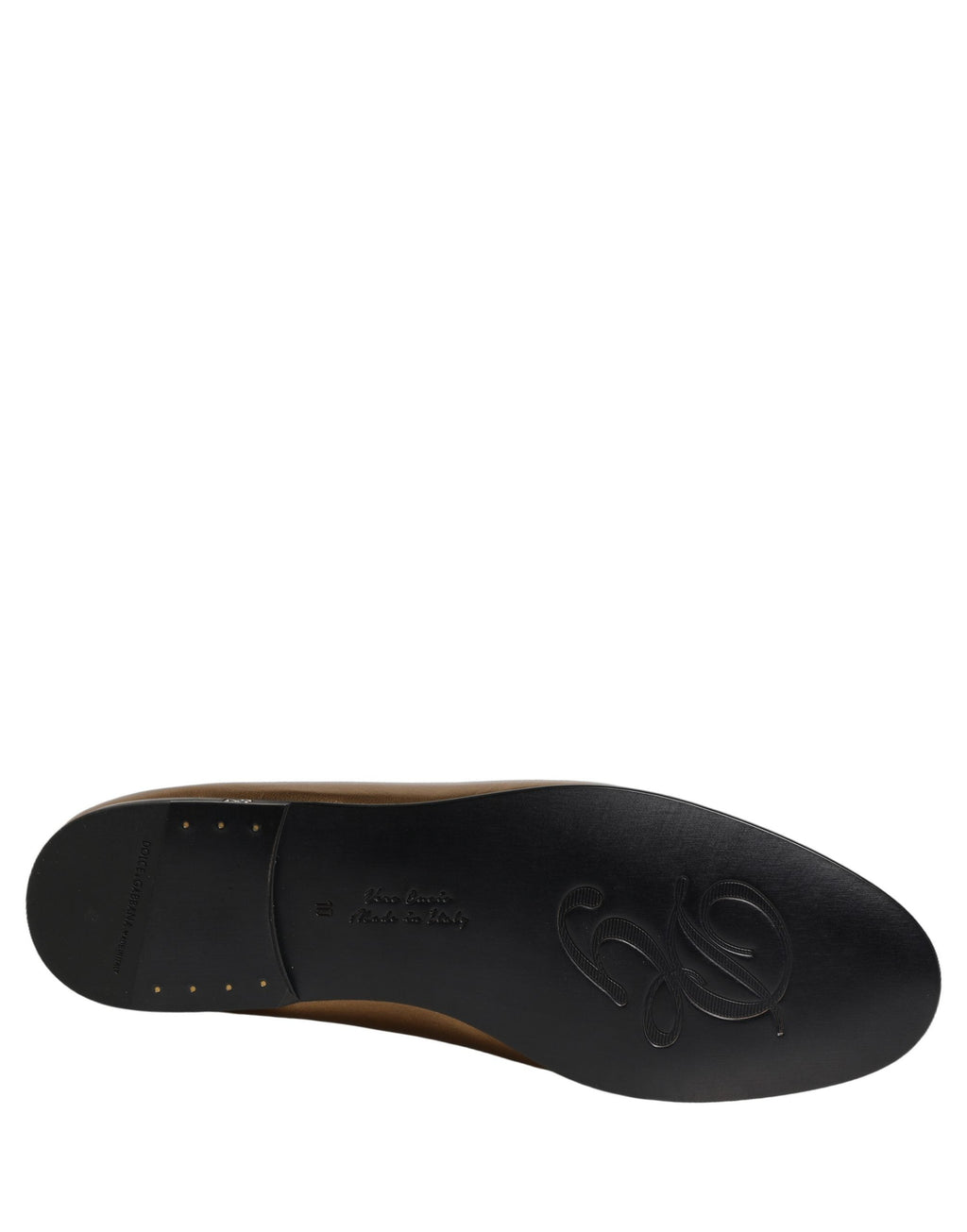 Dolce & Gabbana Gold Leather DG Logo Slip On Men Loafers Shoes