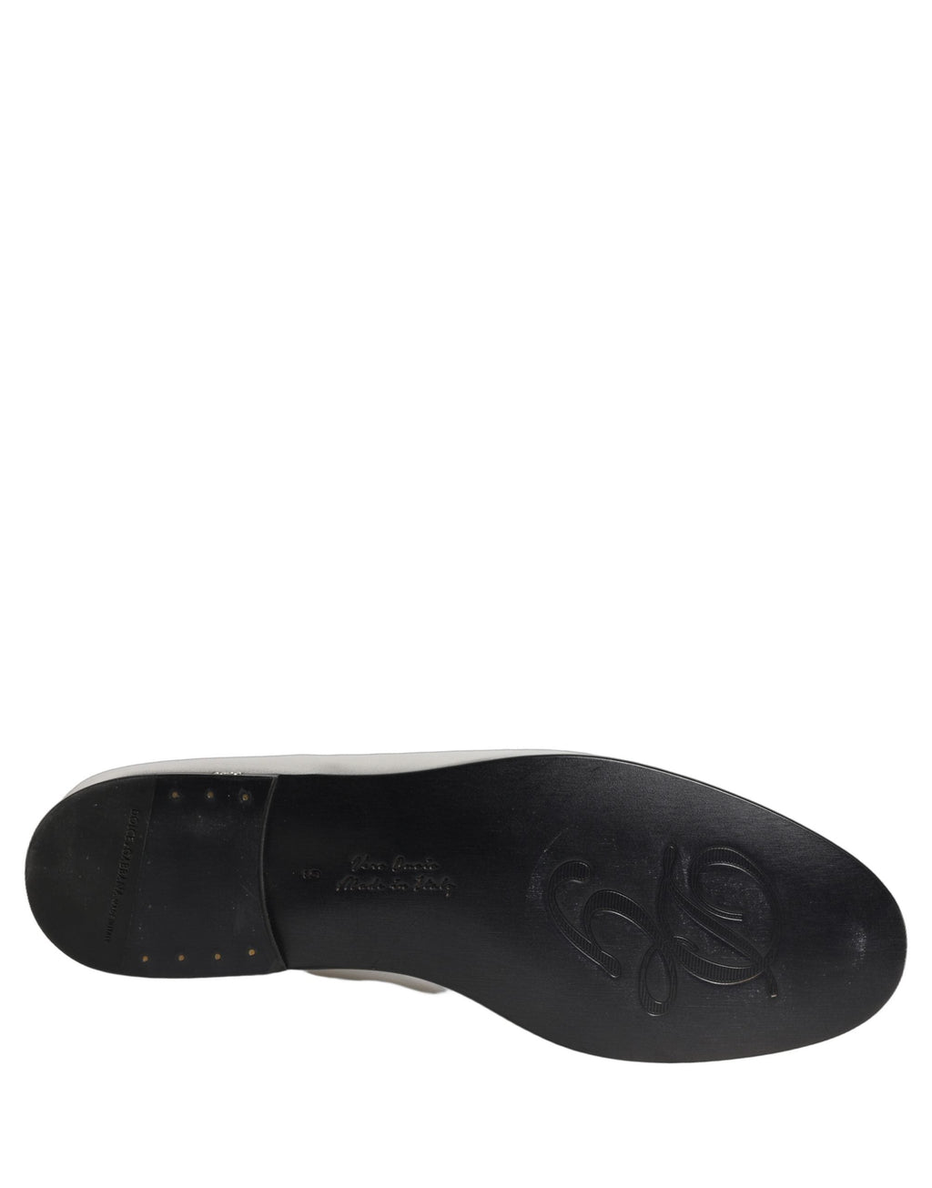 Dolce & Gabbana Silver Leather DG Logo Slip On Loafers Shoes