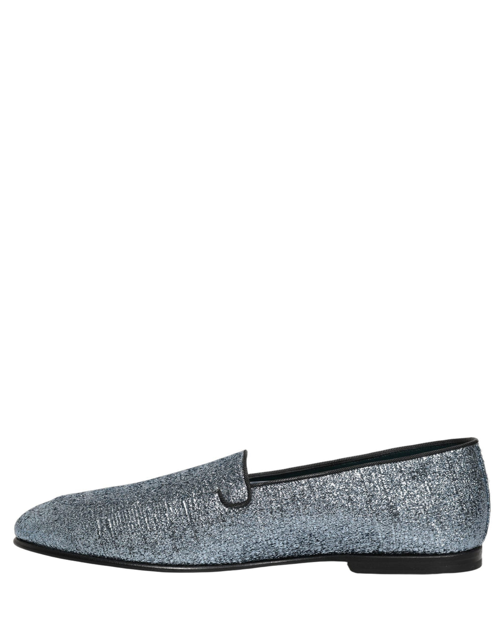 Dolce & Gabbana Blue Glitter Lurex DG Logo Dress Loafers Shoes