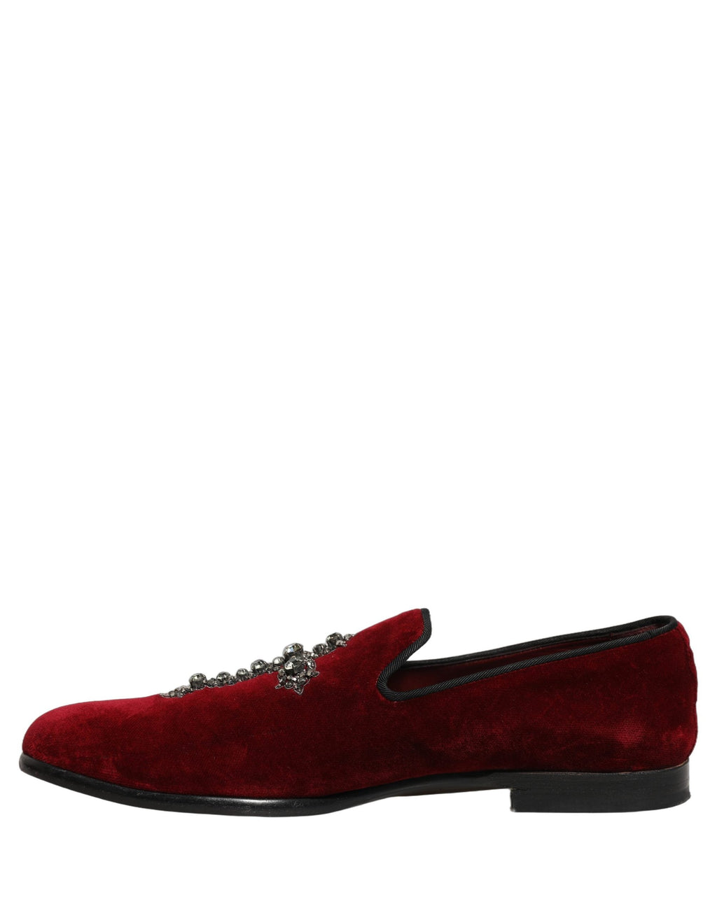 Dolce & Gabbana Maroon Suede Cross Slip On Dress Loafers Shoes