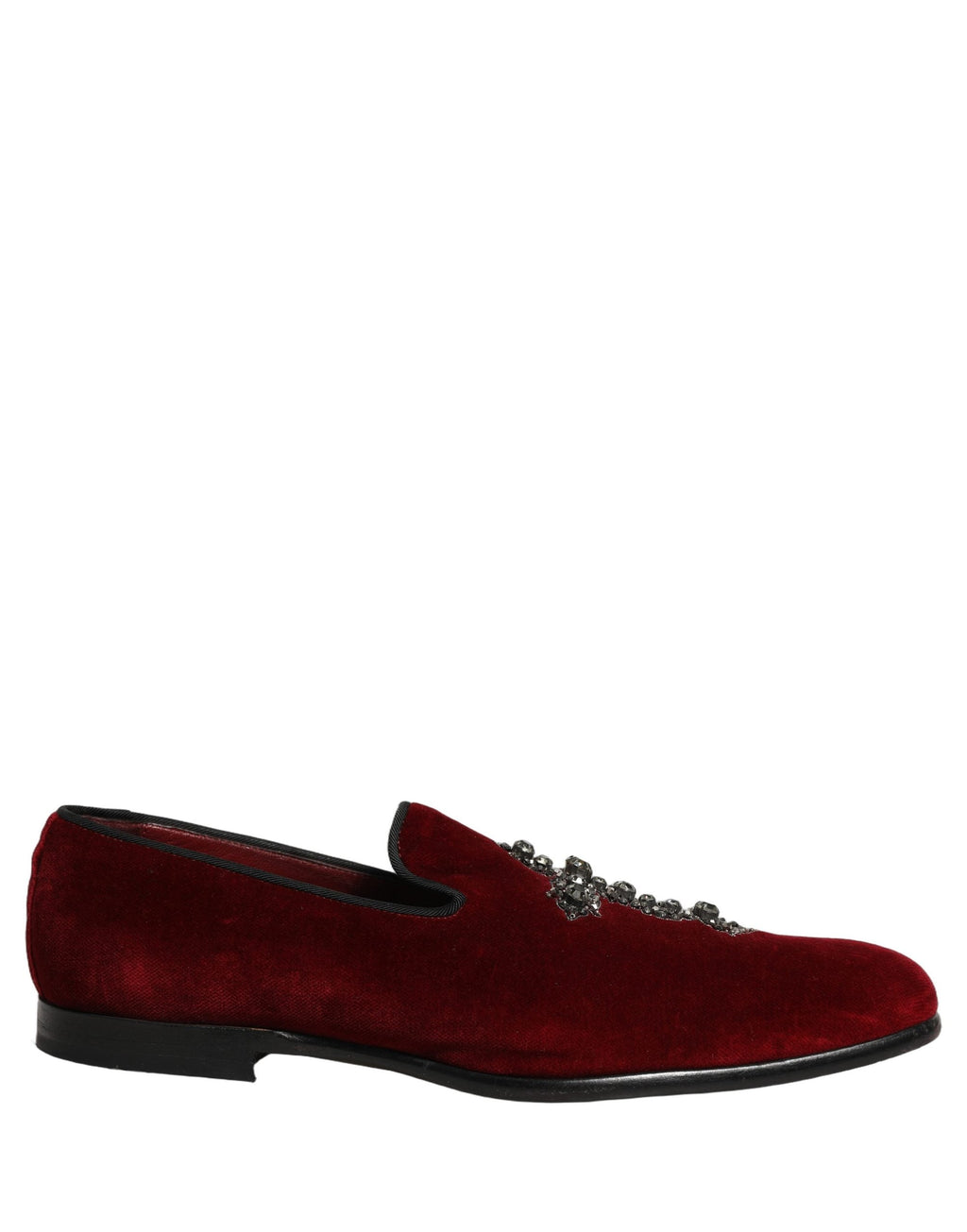 Dolce & Gabbana Maroon Suede Cross Slip On Dress Loafers Shoes