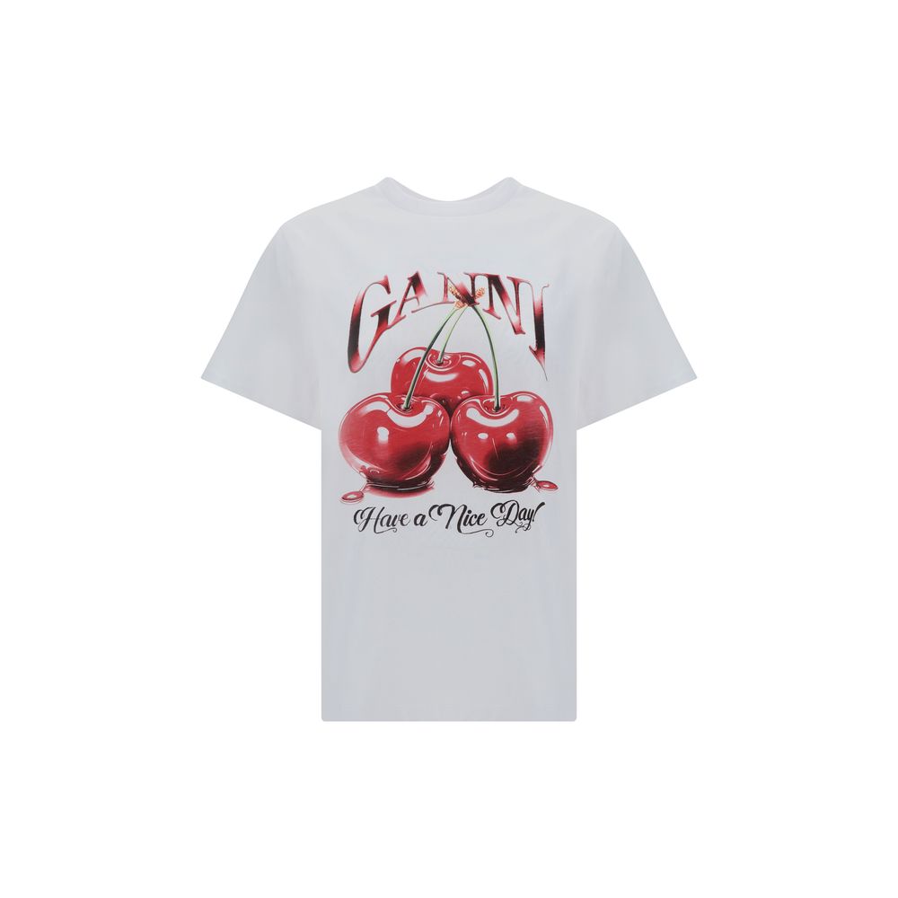 Ganni White Cotton T-Shirt