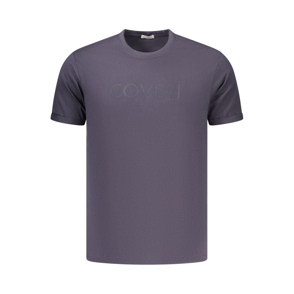 Coveri Moving Blue Cotton Men's T-Shirt