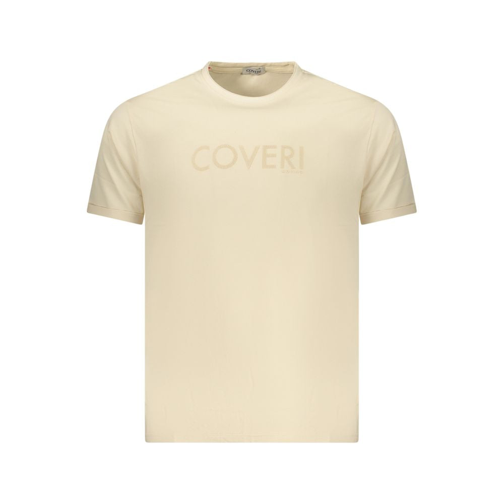 Coveri Moving Beige Cotton Mens T-Shirt