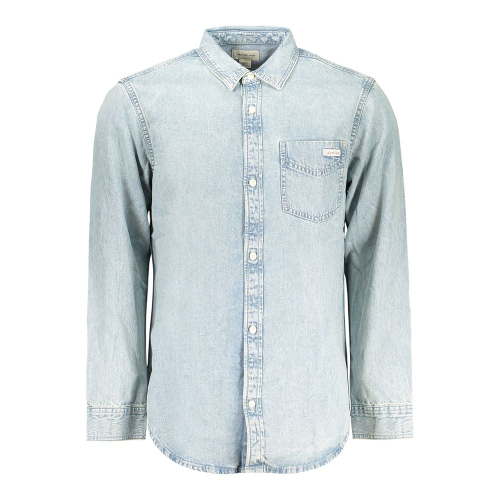 Calvin Klein Azzurro Cotton Mens Shirt