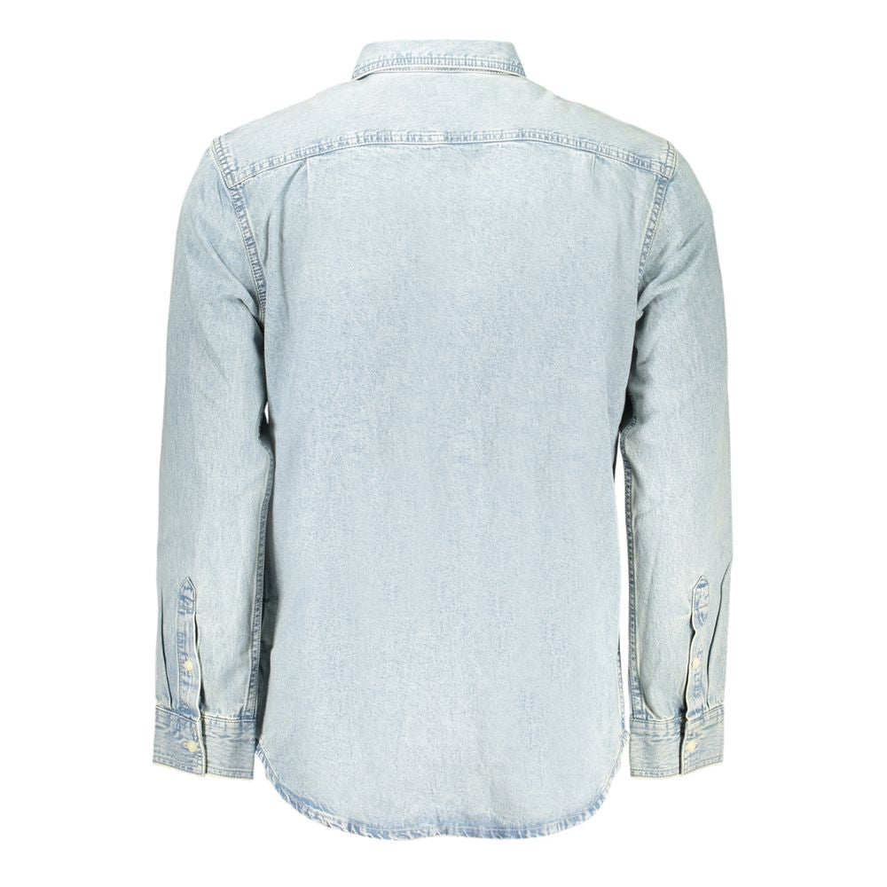 Calvin Klein Azzurro Cotton Mens Shirt