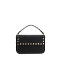Valentino Garavani Black Calf Leather Bos Taurus Shoulder Bag