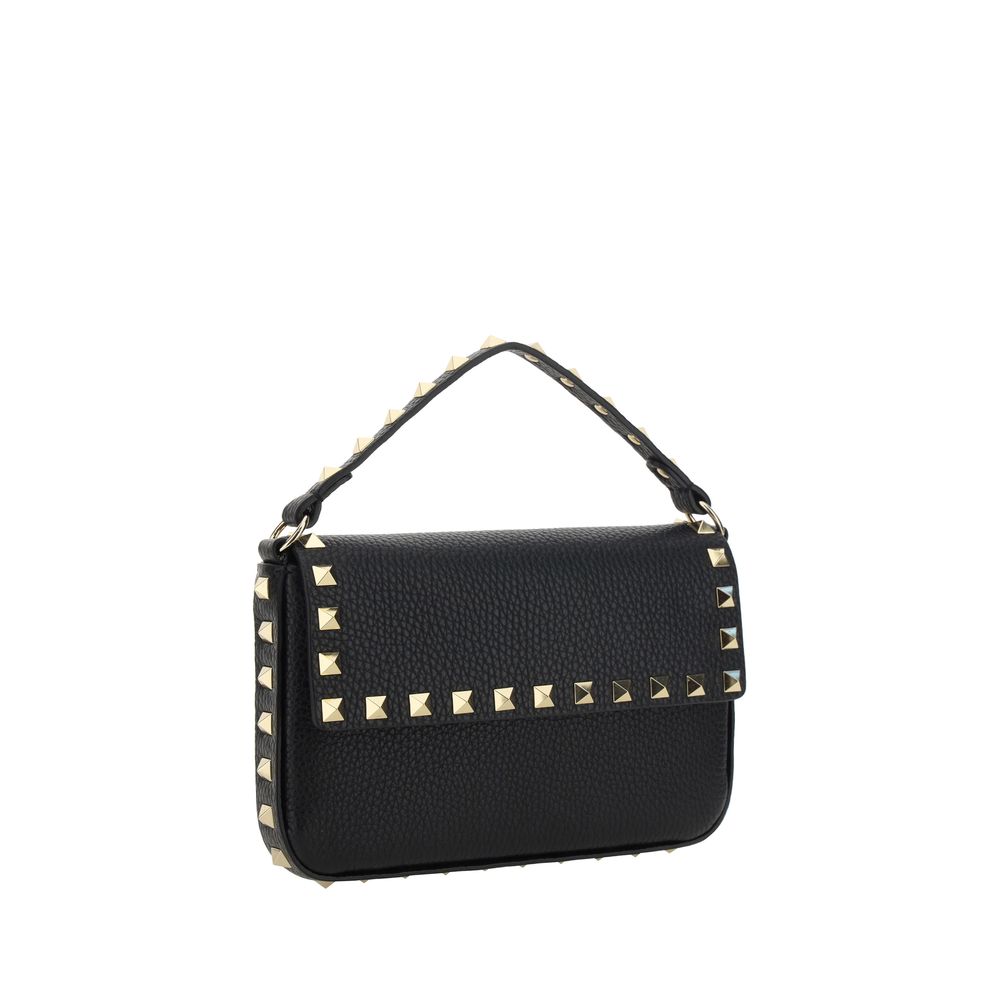 Valentino Garavani Black Calf Leather Bos Taurus Shoulder Bag