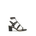 Valentino Garavani Black Calf Leather Bos Taurus Strap-On Sandals