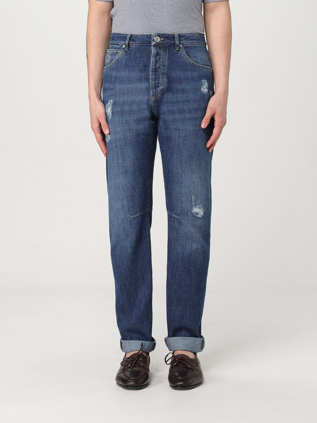 Brunello Cucinelli Blue Denim Straight-Leg Jeans
