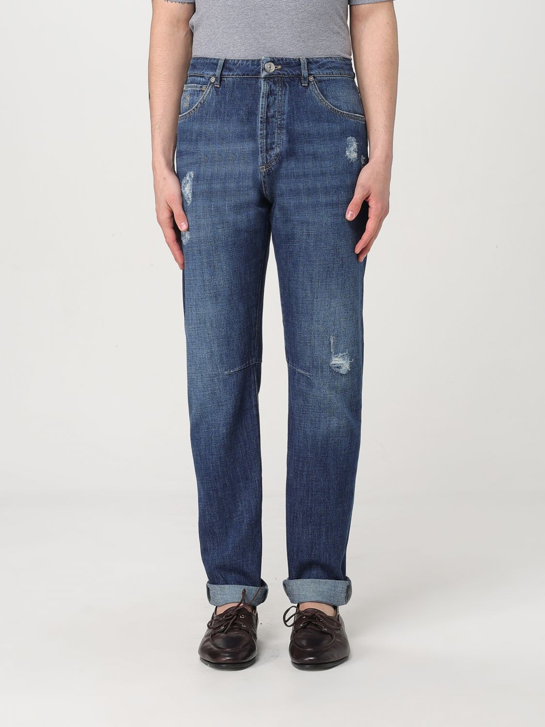 Brunello Cucinelli Blue Denim Straight-Leg Jeans